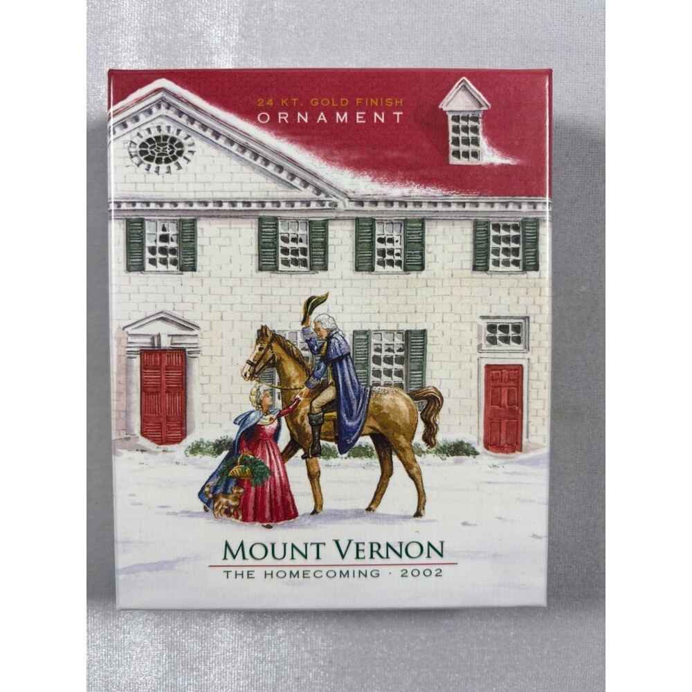 Mount Vernon The Homecoming 2002 Christmas Ornament 24KT Gold Finish w Box